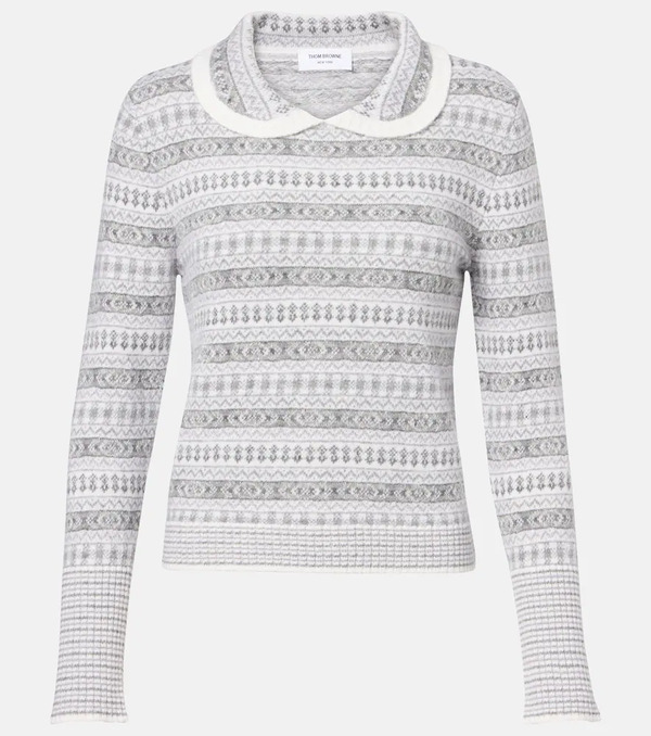  Thom Browne Thom Browne Fair Isle Wool-blend Jacquard Sweater 