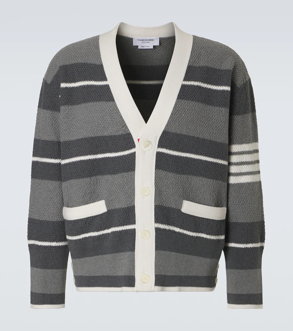  Thom Browne Thom Browne Striped Cotton Cardigan 