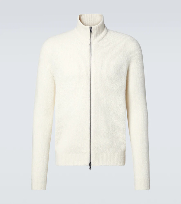  Thom Sweeney Thom Sweeney Wool And Cashmere-blend Zip-up Sweater 