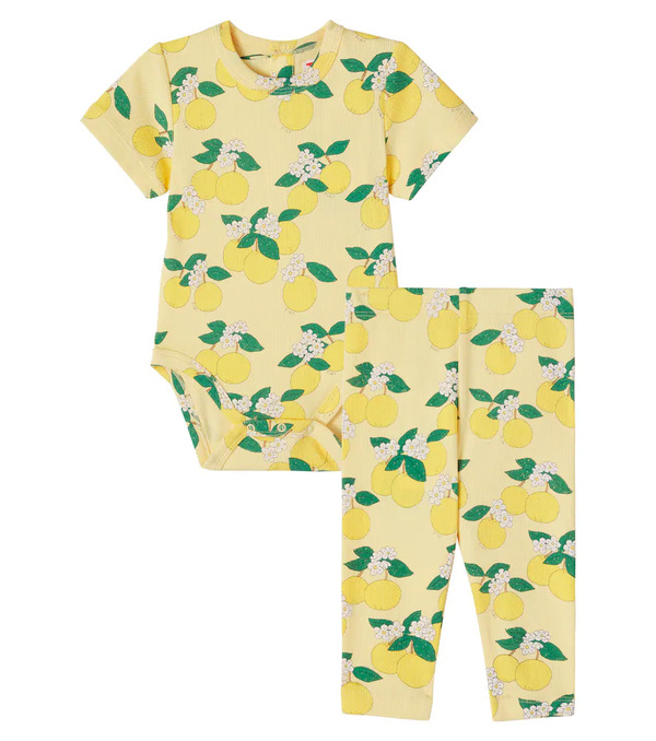  Tinycottons Tinycottons Baby Oranges Cotton-blend Bodysuit And Leggings 