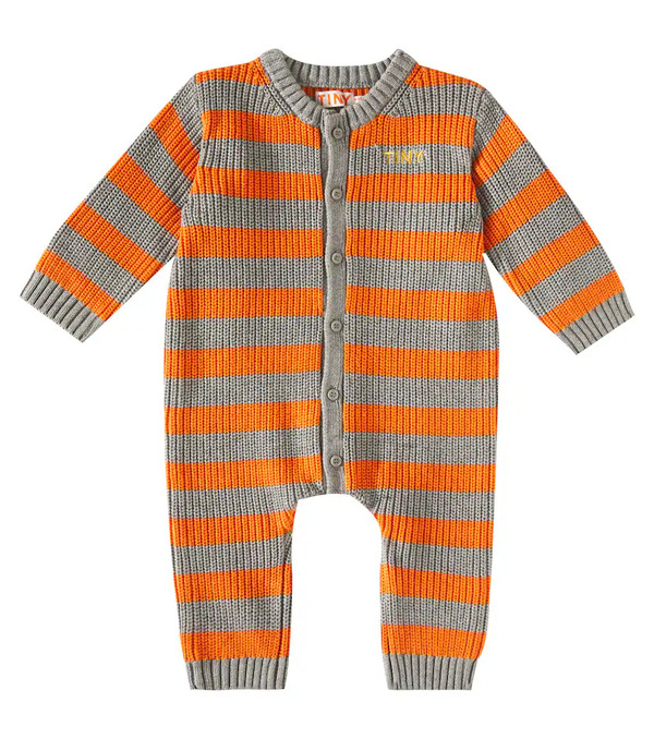  Tinycottons Tinycottons Baby Stripes Cotton And Wool Onesie 