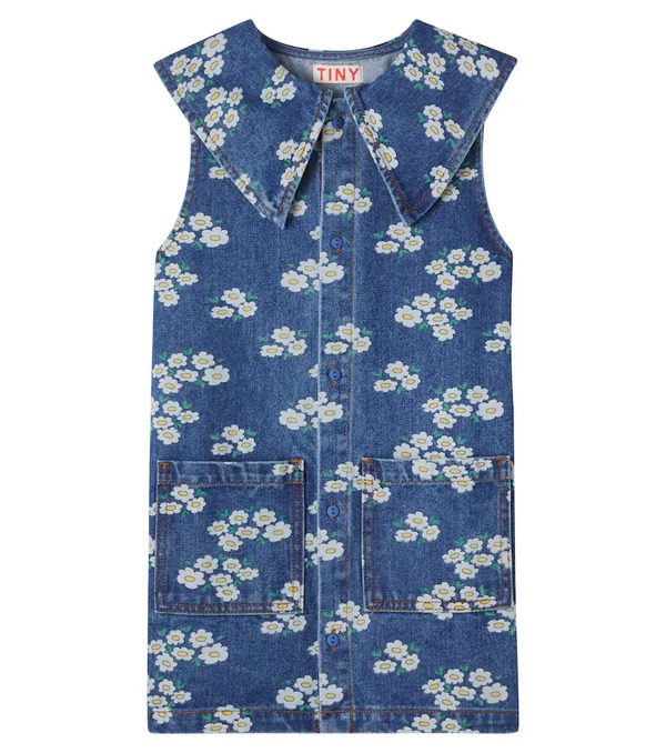  Tinycottons Tinycottons Blossoms Floral Denim Shirt Dress 