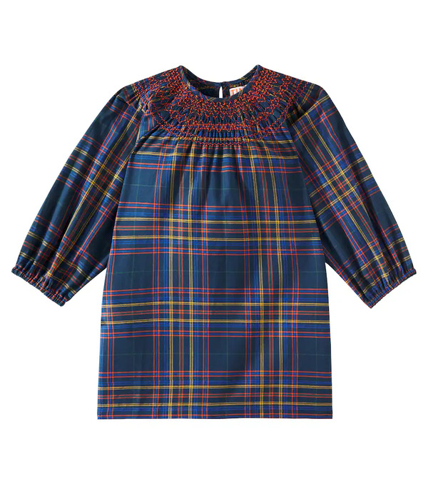 Tinycottons Tinycottons Plaid Smocked Cotton Flannel Dress 