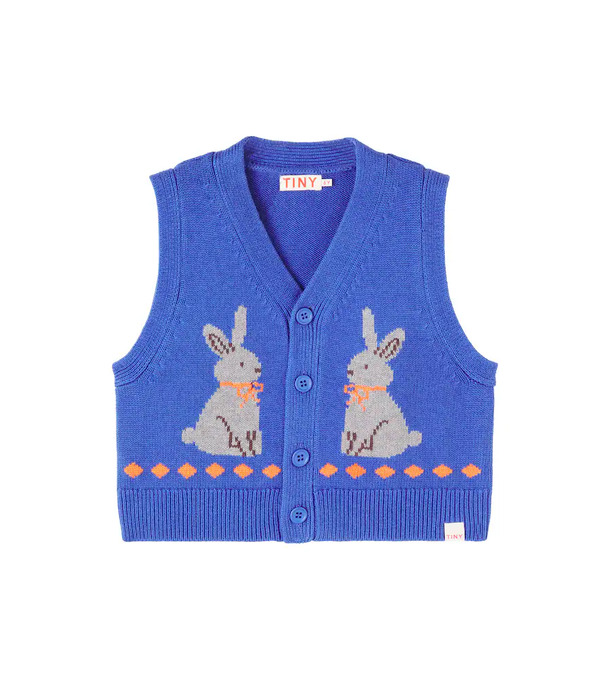  Tinycottons Tinycottons Rabbits Cotton And Wool Sweater Vest 