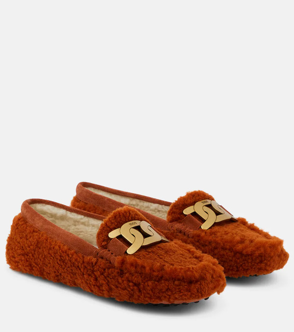  Tod's Tod's Embellished Shearling Loafers 