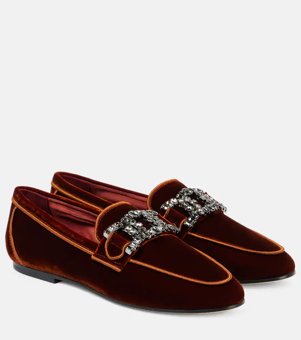  Tod's Tod's Kate Embellished Velvet Loafers 
