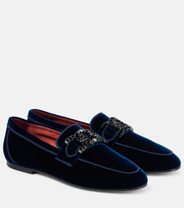  Tod's Tod's Kate Embellished Velvet Loafers 
