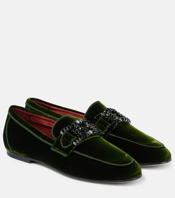  Tod's Tod's Kate Embellished Velvet Loafers 
