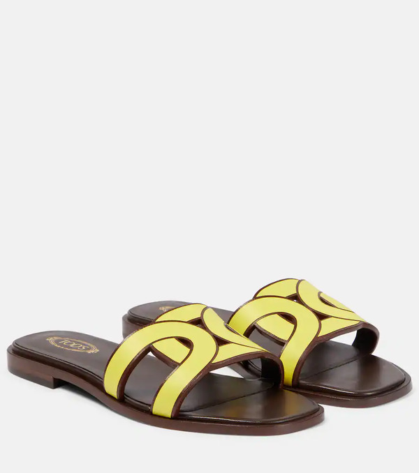  Tod's Tod's Leather Slides 