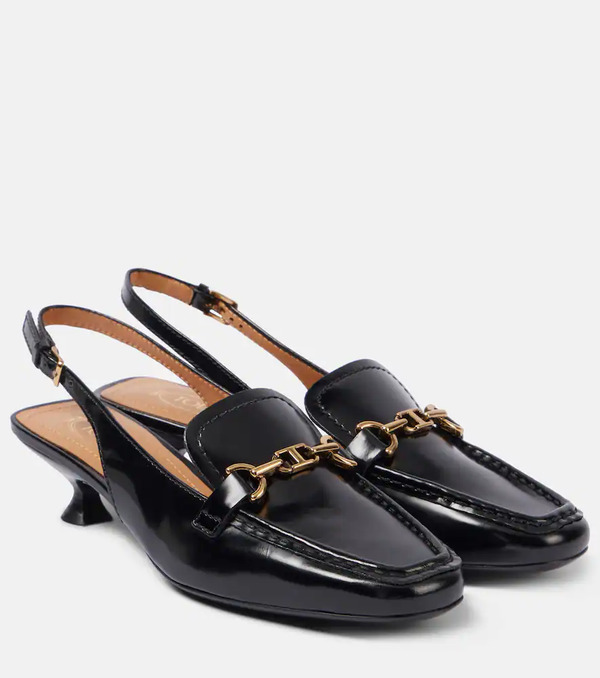  Tod's Tod's 35 Leather Slingback Pumps 
