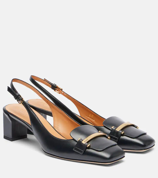  Tod's Tod's 50 Leather Slingback Pumps 