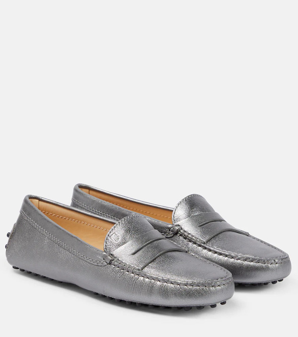  Tod's Tod's Metallic Leather Moccasins 