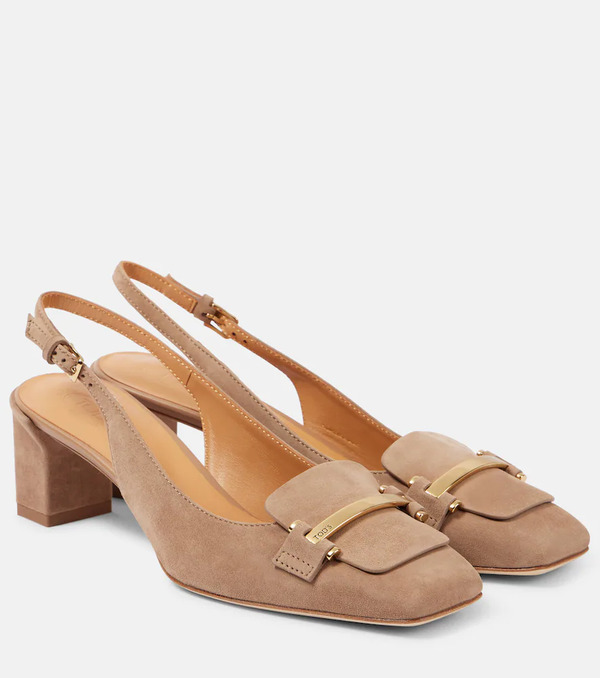  Tod's Tod's 50 Suede Slingback Pumps 