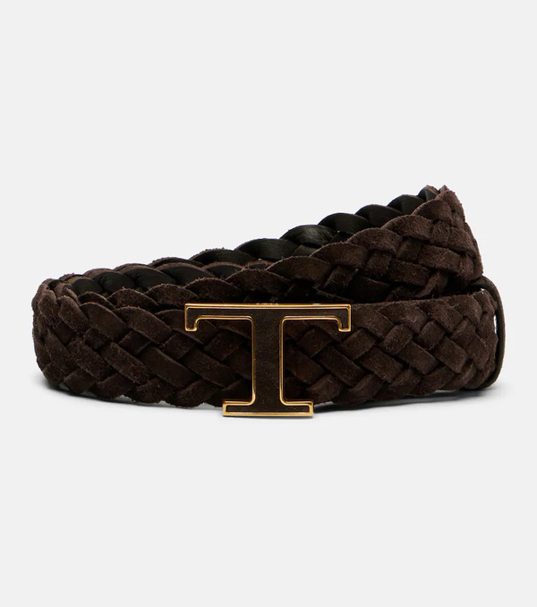  Tod's Tod's T Timeless Braided Suede Belt 