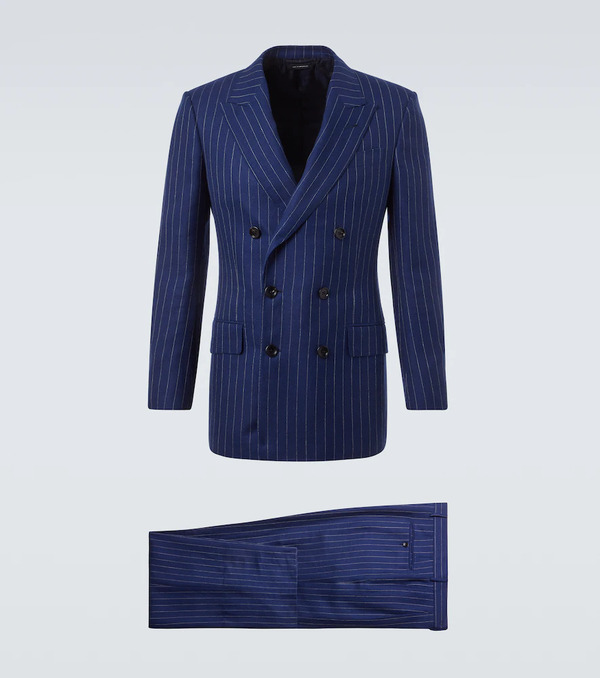  Tom Ford Tom Ford Chalk Stripe Wool, Linen, And Silk Blazer 