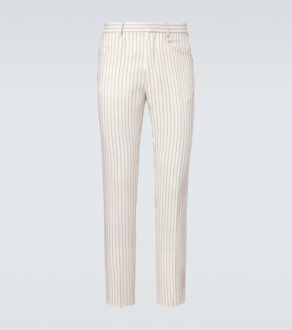  Tom Ford Tom Ford Dyllan Pinstripe Wool And Silk Suit Pants 