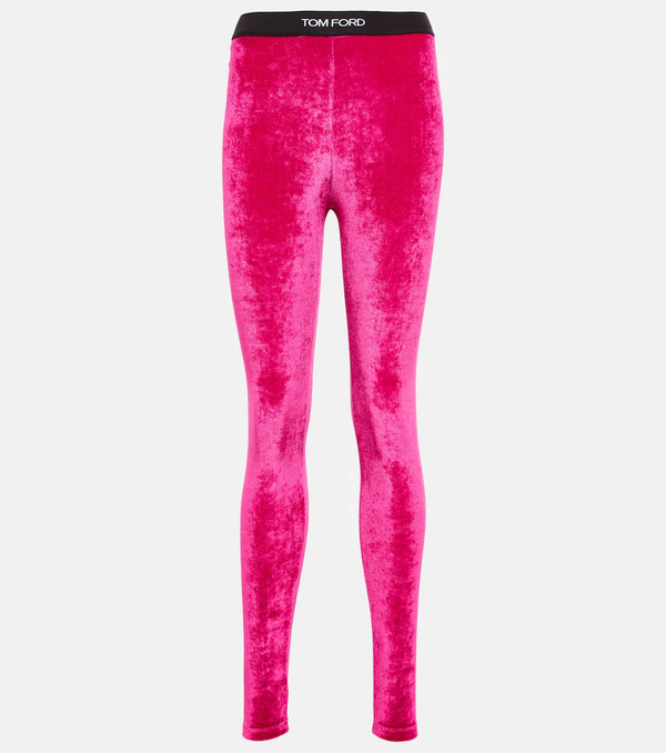  Tom Ford Tom Ford Logo Velvet Leggings 