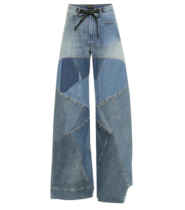  Tom Ford Tom Ford Patchwork High-rise Wide-leg Jeans 