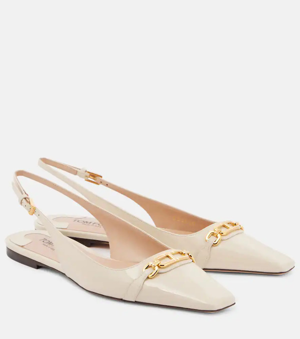  Tom Ford Tom Ford Patent Leather Slingback Flats 