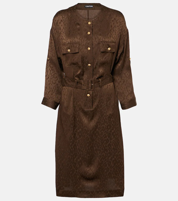  Tom Ford Tom Ford Silk Jacquard Midi Dress 
