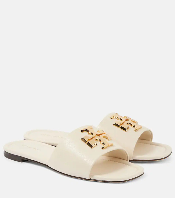  Tory Burch Tory Burch Eleanor T Monogram Leather Slides 