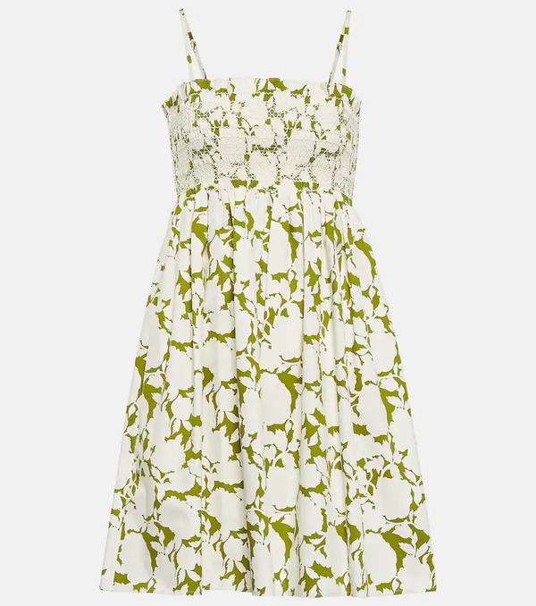 Tory Burch Tory Burch Floral Cotton Poplin Minidress 