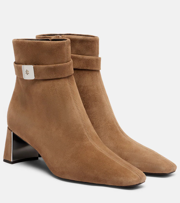  Tory Burch Tory Burch Georgia T Monogram Suede Ankle Boots 