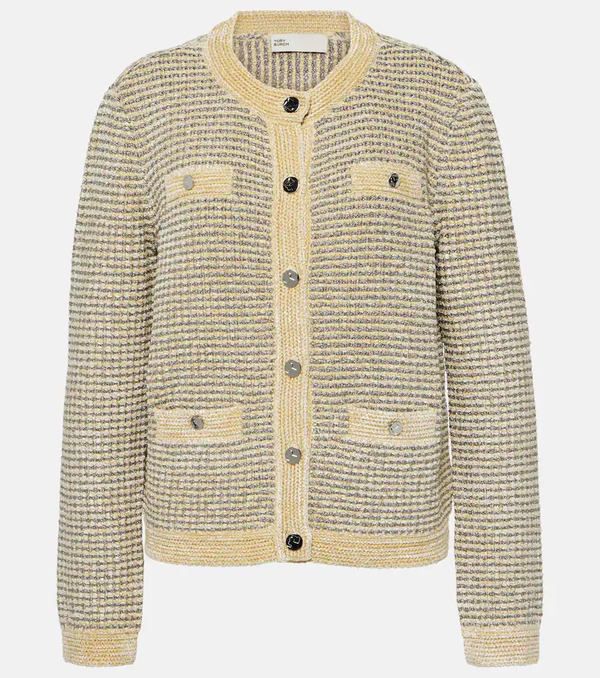  Tory Burch Tory Burch Kendra Striped Velvet Cardigan 