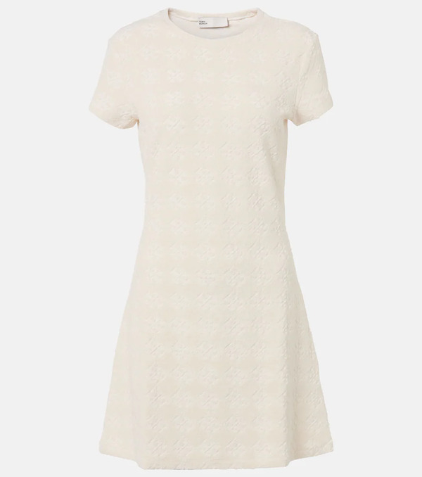  Tory Burch Tory Burch Logo Cotton-blend Terry Jacquard Minidress 
