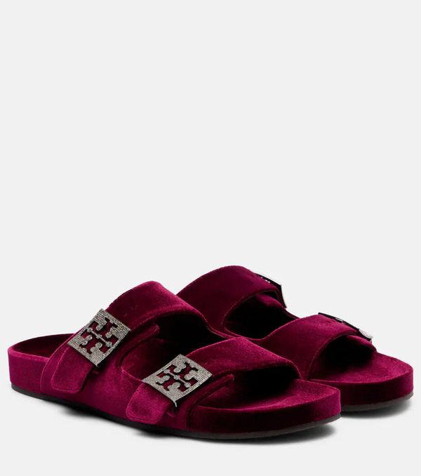  Tory Burch Tory Burch Mellow Embellished Velvet Slides 