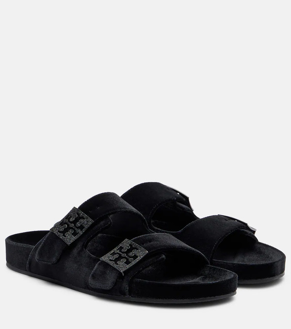  Tory Burch Tory Burch Mellow Embellished Velvet Slides 