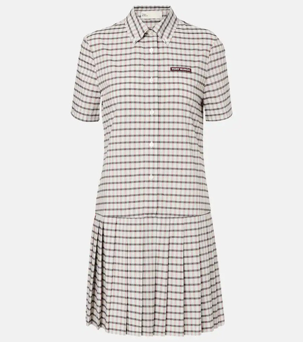  Tory Burch Tory Burch Plaid Pleated Minidress 