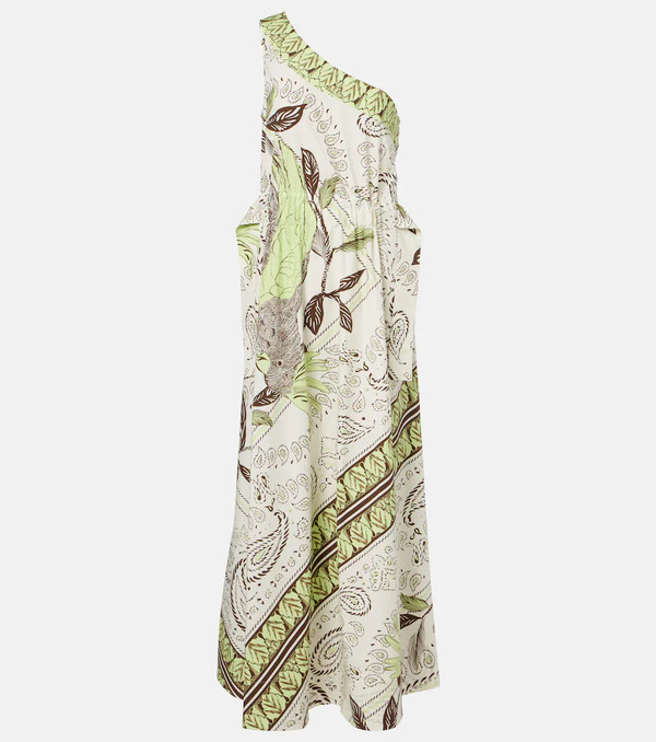  Tory Burch Tory Burch Printed Belted Cotton-blend Maxi Dress 