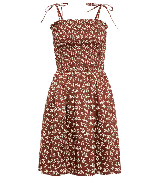  Tory Burch Tory Burch Printed Smocked Cotton Minidress 