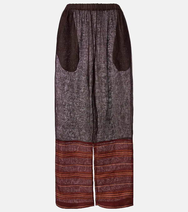  Tory Burch Tory Burch Striped Cropped Linen Pants 