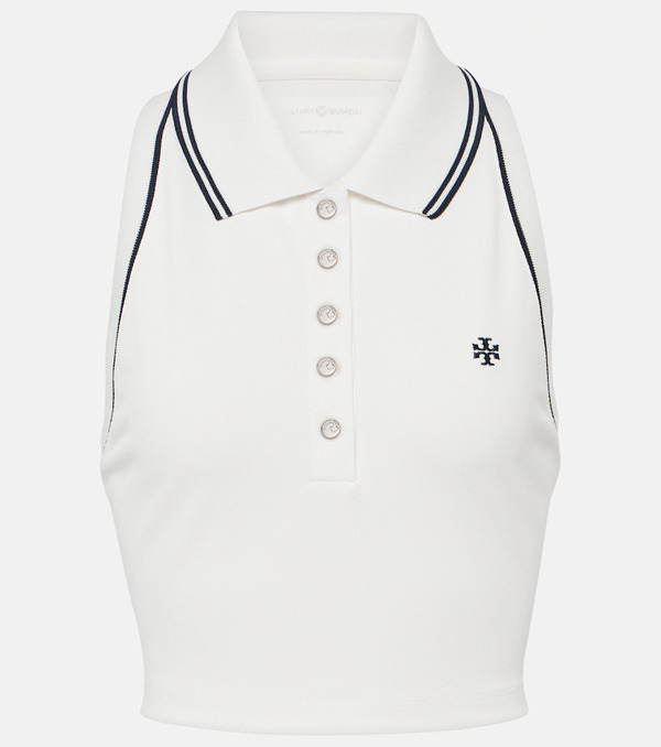  Tory Sport Tory Sport Logo Cropped Piquã© Polo Shirt 