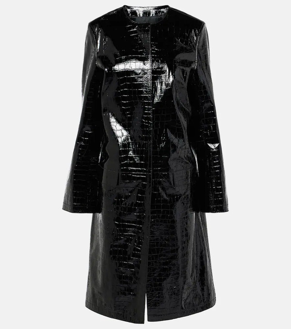  Toteme Toteme Croc-effect Embossed Leather Coat 