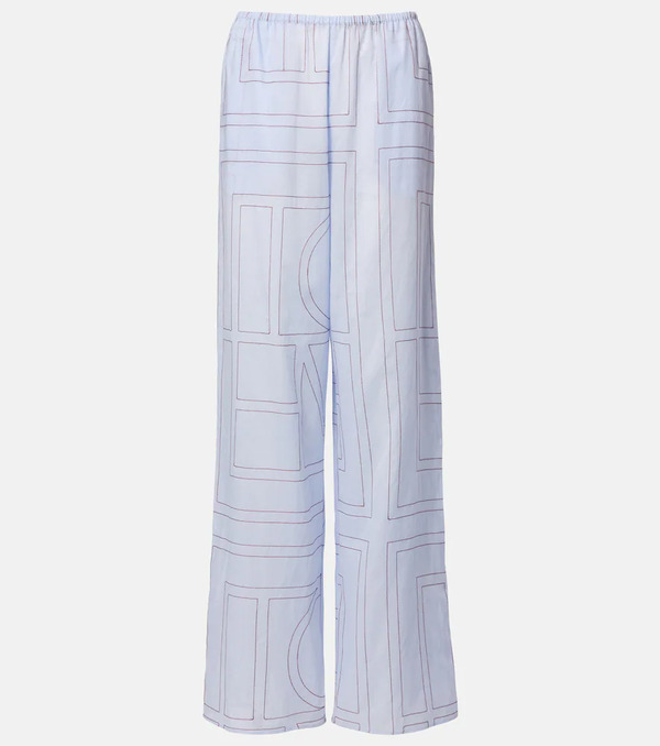  Toteme Toteme Embroidered Cotton-blend Poplin Pajama Pants 