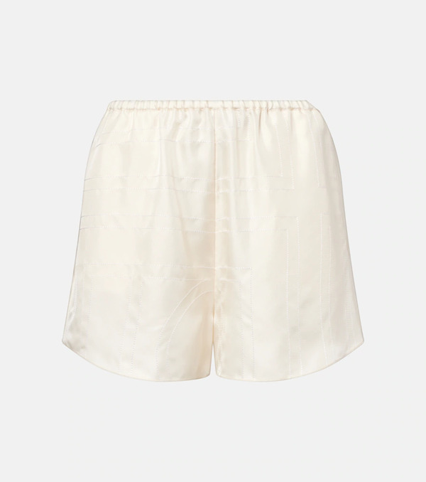  Toteme Toteme Embroidered Silk Satin Pajama Shorts 