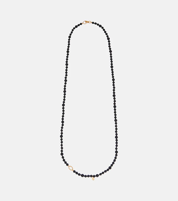  Toteme Toteme Inifinity Beaded Necklace With Onyx 