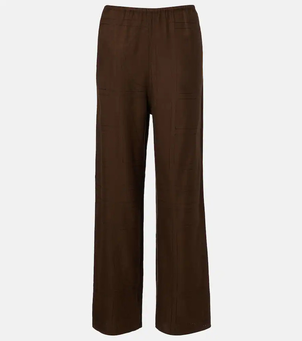  Toteme Toteme Monogram Embroidered Flannel Pajama Pants 