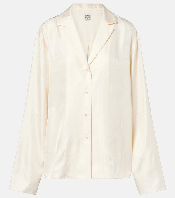  Toteme Toteme Monogram Silk Satin Pajama Shirt 