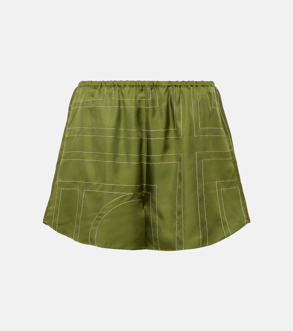  Toteme Toteme Monogram Silk Satin Pajama Shorts 