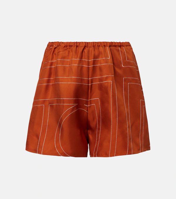  Toteme Toteme Monogram Silk Twill Pajama Shorts 