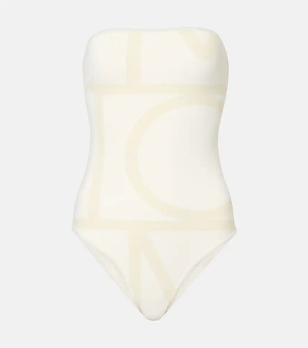  Toteme Toteme Monogram Strapless Jersey Swimsuit 
