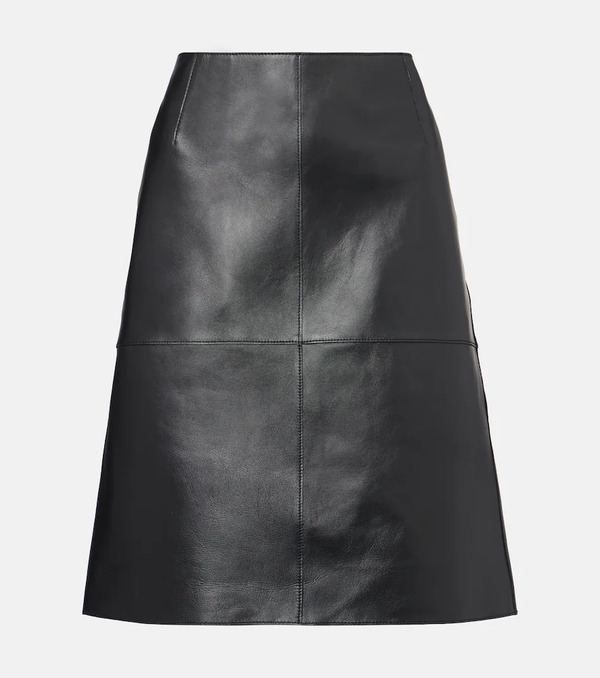 Toteme Toteme Paneled Leather Midi Skirt 