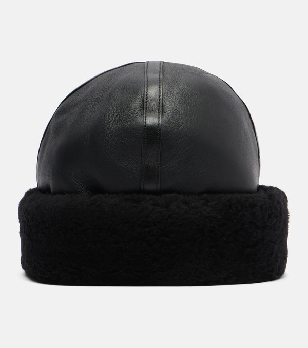  Toteme Toteme Shearling-trimmed Leather Hat 