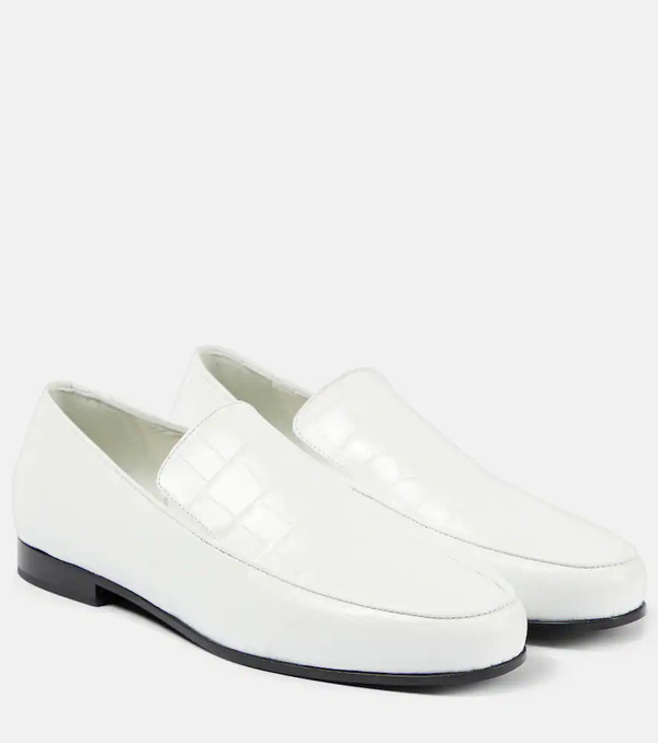  Toteme Toteme The Oval Croc-effect Leather Loafers 