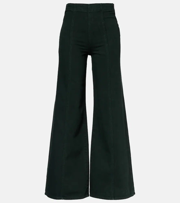  Ulla Johnson Ulla Johnson Bianca High-rise Cotton Wide-leg Pants 
