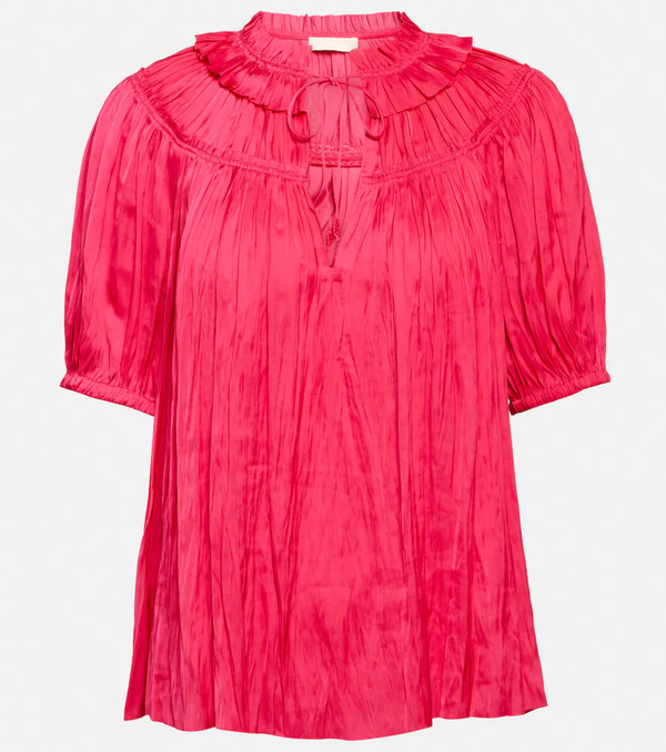  Ulla Johnson Ulla Johnson Eleni Plisseì Satin Top 